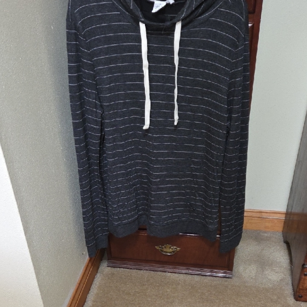 **2 for $10** Workshop Striped Black and White Hoodie
